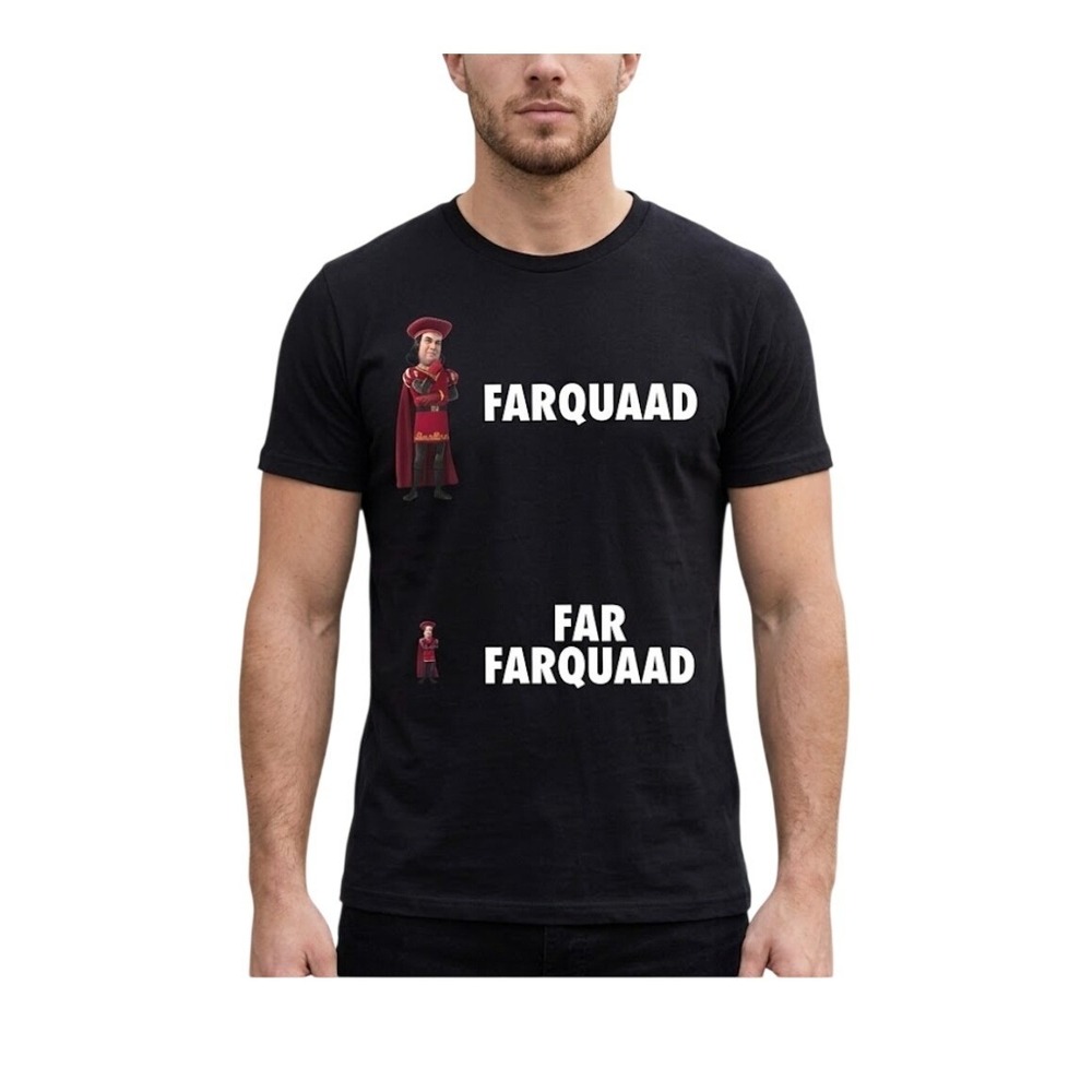 Shrek Farquaad Far Graphic Tee Black Cotton Knit Crewneck Short Sleeve Hot Topic